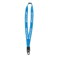 Blue and white lanyard